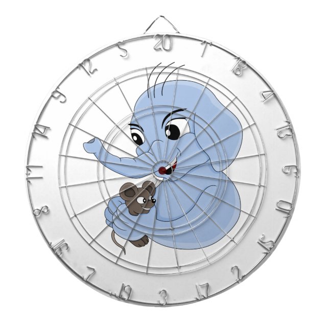 Cible De Fléchettes Carte de dessin animé garçon éléphant mignon (Devant)