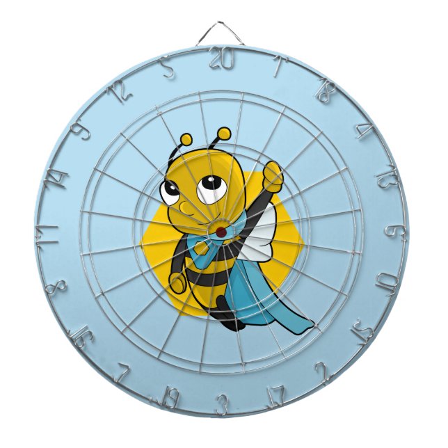 Cible De Fléchettes Carte de dessin d'abeille Superhero (Devant)