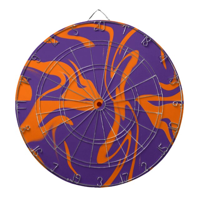 Cible De Fléchettes Carte de dessin orange et violet (Devant)
