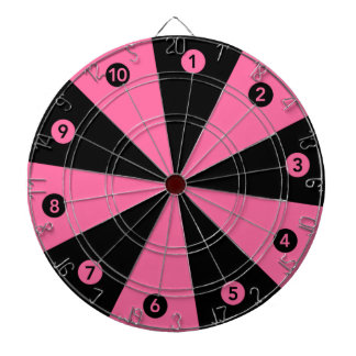 Cible De Fléchettes Carte de montage simple 1 à 10 en rose et noir