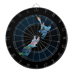 CIBLE DE FLÉCHETTES CARTE DE NOUVELLE-ZÉLANDE DARTBOARD PAUA