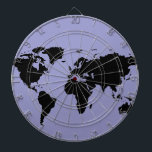 Cible De Fléchettes carte graphique noire du monde<br><div class="desc">La carte stylisée du monde en noir,  où vous pouvez changer les couleurs de l'arrière - plan</div>