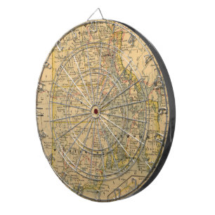 Cible De Fléchettes Carte Vintage de l'île Rhode (1875)