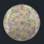 Cible De Fléchettes Carte vintage du Michigan (1853)<br><div class="desc">C'est une carte vintage du Michigan produite en 1853.</div>