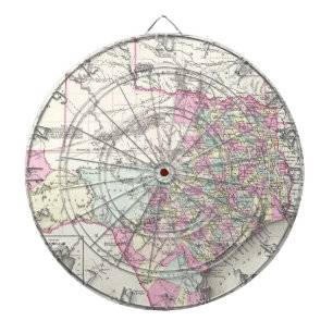Cible De Fléchettes Carte vintage du Texas (1855)