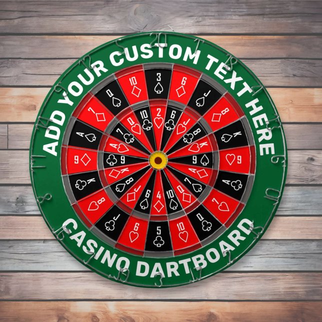 Cible De Fléchettes Casino Dartboard with Custom Text (Créateur téléchargé)