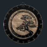 Cible De Fléchettes Cercle de zen d'Enso et or d'arbre de bonsaïs<br><div class="desc">Cercle de zen d'Enso et or d'arbre de bonsaïs</div>