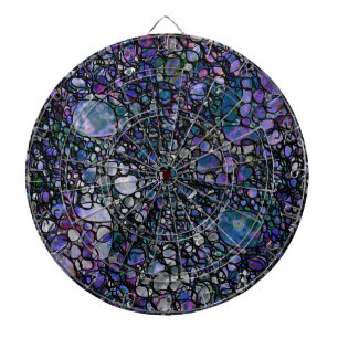 Cible De Fléchettes Cercles abstraits dessinés à la main, Bleu, Violet