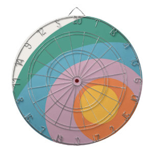 Cible De Fléchettes Cercles de style rétro multicolore