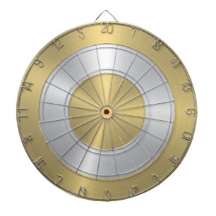 Cible De Fléchettes Cercles d'or et d'argent métalliques