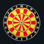 Cible De Fléchettes Cercles en rouge et jaune sur noir<br><div class="desc">Cercles en rouge et jaune sur Cible de flechettes noire.</div>
