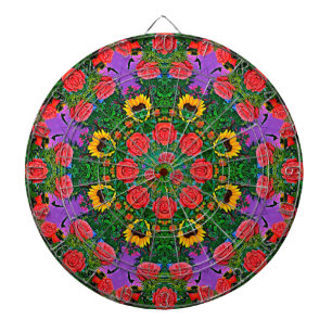 Cible De Fléchettes Cercles Roses en argent