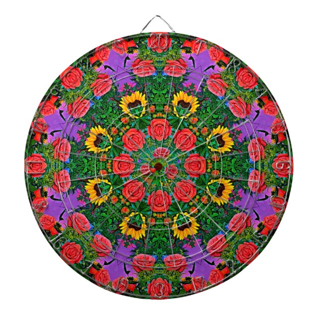 Cible De Fléchettes Cercles Roses en argent (Devant)