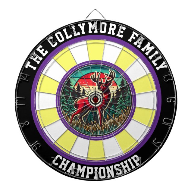 Cible De Fléchettes Cerf au décor de mur de forêt (Devant)