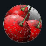 Cible De Fléchettes Cerises avec gouttes de ragoût<br><div class="desc">De délicieuses cerises rouges fraîches ferment avec des gouttes de rosée. Design d'Art numérique Copyright BluedarkArt TheChameleonArt.</div>