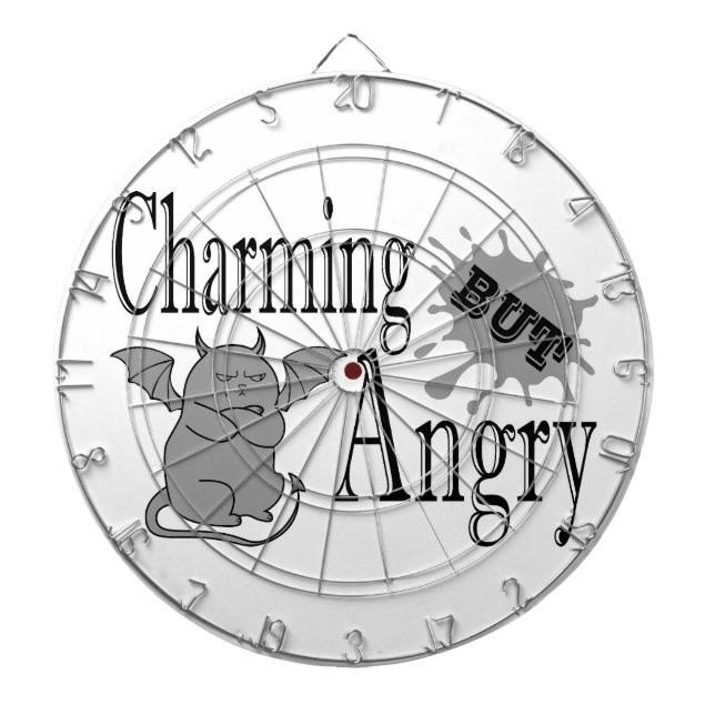 Cible De Fléchettes Charming mais en colère petit chat diable drôle ci (Devant)
