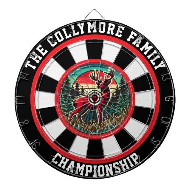 Cible De Fléchettes Chasse Rustique Lodge Deer Art (Devant)