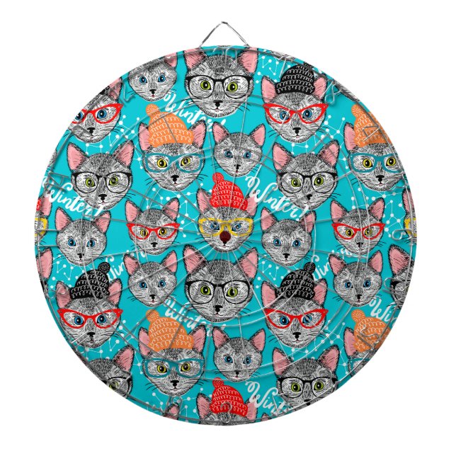 Cible De Fléchettes Chat dans le casquette (Devant)