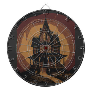 Cible De Fléchettes Château d'Halloween Maison Hantée Sombre