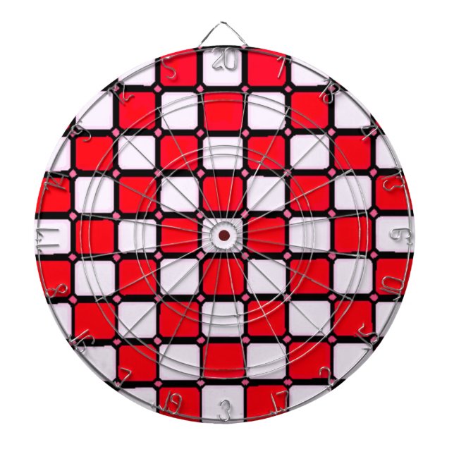 CIBLE DE FLÉCHETTES CHECKERS ROUGE BLANC (Devant)