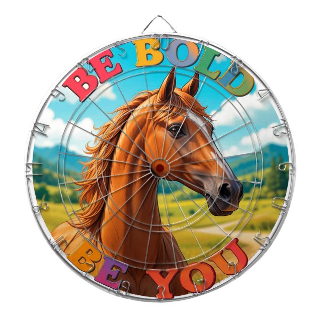 Cible De Fléchettes Cheval avec citation motivationnelle (Devant)