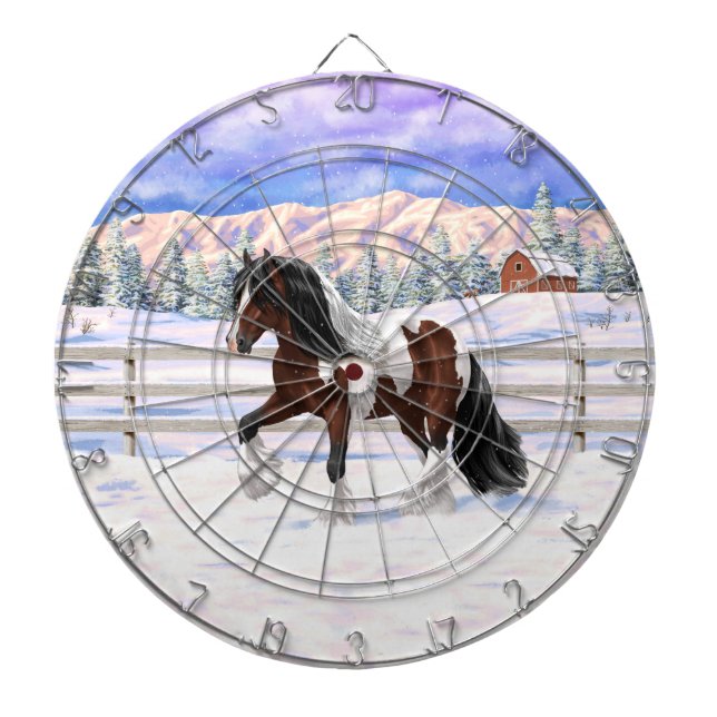 Cible De Fléchettes Cheval de Tinker Tinker Gypsy Vanner Brown Pinto (Devant)