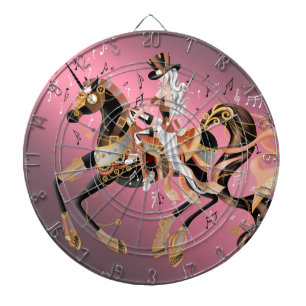 Cible De Fléchettes Cheval mécanique Steampunk & Lady Dartboard