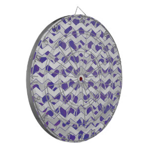 Cible De Fléchettes Chevron Dalmatien violet et blanc