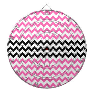 Cible De Fléchettes Chevron rose et noir par Shirley Taylor