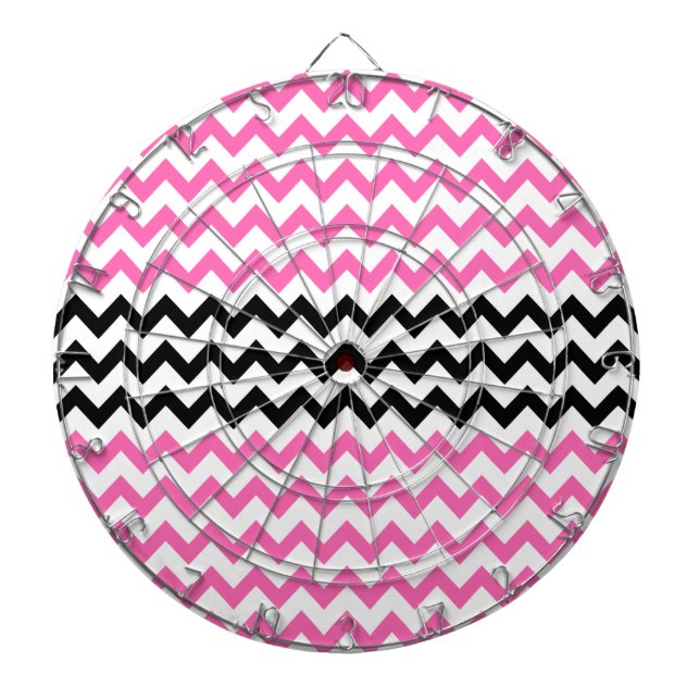 Cible De Fléchettes Chevron rose et noir par Shirley Taylor (Devant)