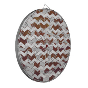 Cible De Fléchettes Chevron Vache Brown et blanc