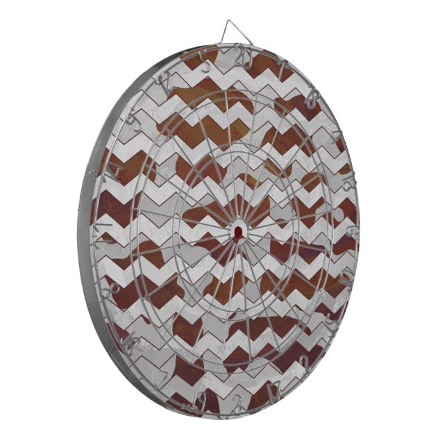 Cible De Fléchettes Chevron Vache Brown et blanc (Devant gauche)
