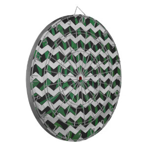 Cible De Fléchettes Chevron Zebra noir et vert