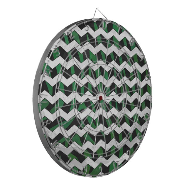 Cible De Fléchettes Chevron Zebra noir et vert (Devant gauche)
