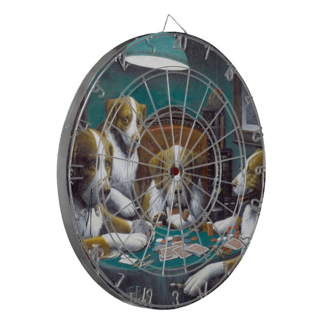 Cible De Fléchettes Chiens jouant au poker Cassius Marcellus Coolidge  (Devant gauche)