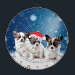 Cible De Fléchettes Chihuahua Chiuppies mignonnes avec Noël du Père No<br><div class="desc">Chihuahua Chiuppies mignonnes avec Noël du Père Noël</div>