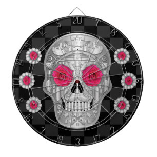Cible de flechettes Chrome Calavera (Rose rose)
