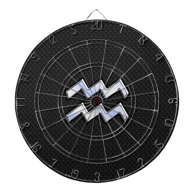 Cible De Fléchettes Chrome moderne comme Aquarius Zodiac Connexion Sna (Devant)