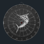 Cible De Fléchettes Chromes Style Marlin on Carbon<br><div class="desc">A silchrome like marlin fish s'applique à a carbon fiber style background decor. Le poison nautical est moderne. Use the "Ask this Designer" link to contact us with your special design requests or for some assistance with any of your customization needs.</div>
