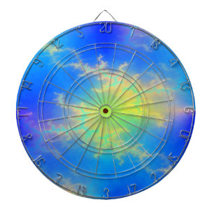 Cible De Fléchettes Ciel bleu et boulons de foudre jaune doré