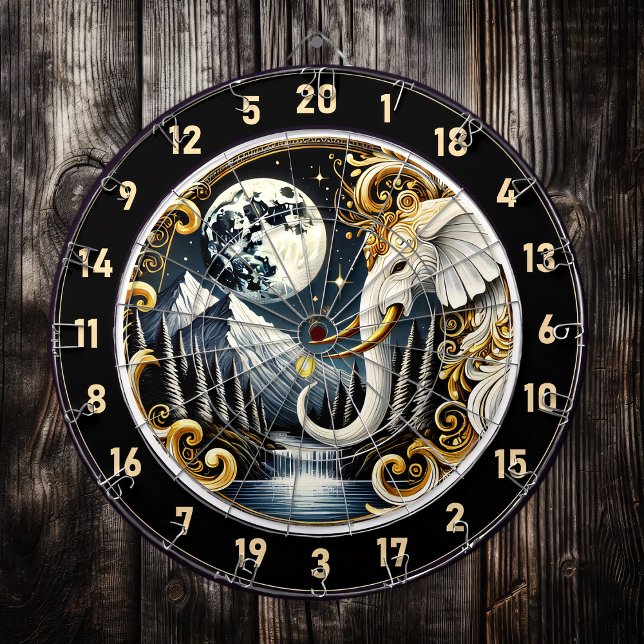 Cible De Fléchettes Ciel étoilé gracieux Eléphant blanc (Créateur téléchargé)