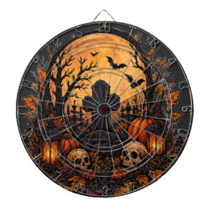 Cible De Fléchettes Cimetière gothique hanté au clair de lune pour Hal