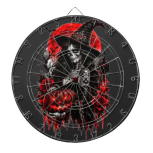Cible De Fléchettes Citrouille de sorcière gothique Halloween Chat noi