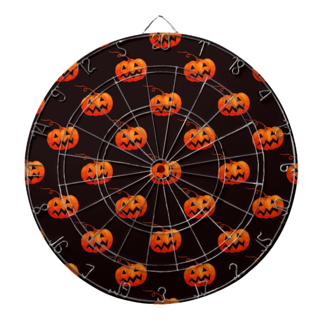 Cible De Fléchettes Citrouille D'Halloween, Citrouille Orange Trou Ou  (Devant)