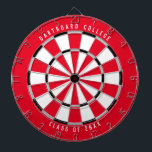 Cible De Fléchettes Classe College personnalisée de 20XX Modèle | Roug<br><div class="desc">Customisez ceci avec votre propre texte et couleurs ! L'exemple ci-dessous montre le texte supérieur "Dartboard College" et le texte inférieur "Class of 20XX" avec une palette de couleurs rouge, gris, noir et blanc. Cela fait un grand cadeau pour les étudiants de l'université ou un cadeau de diplôme pour un...</div>
