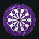 Cible De Fléchettes Classe universitaire personnalisée de 20XX | Viole<br><div class="desc">Customisez ceci avec votre propre texte et couleurs ! L'exemple ci-dessous montre le texte supérieur "Dartboard College" et le texte inférieur "Class of 20XX" avec une palette de couleurs violet, gris, noir et blanc. Cela fait un grand cadeau pour les étudiants de l'université ou un cadeau de diplôme pour un...</div>
