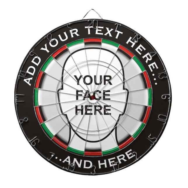 Cible De Fléchettes Classic Dartboard with custom text and photo (Devant)