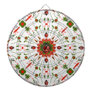 Cible De Fléchettes Coccinelle de Noël Rouge Blanc Vert