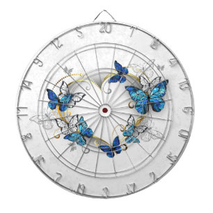 Cible De Fléchettes Coeur bijoux avec papillons Morpho