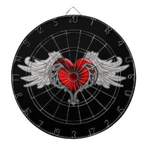Cible De Fléchettes Cœur gothique avec ailes d'ange